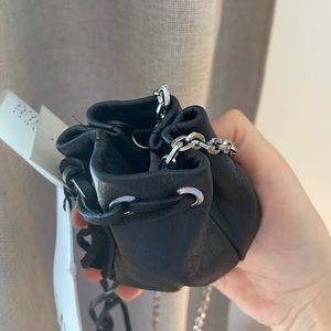 NWT zara studio tiny leather bag black